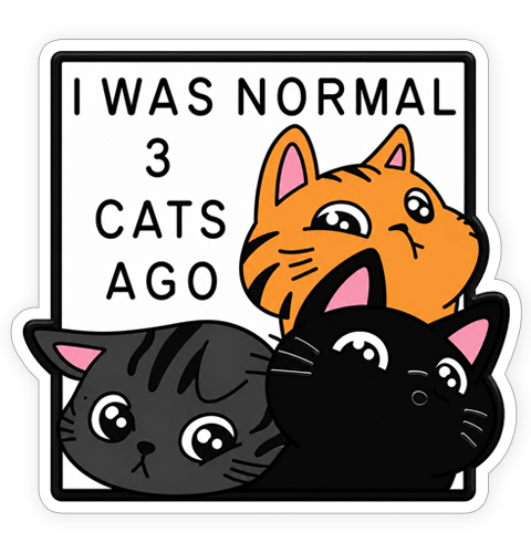 Sticker - 3 Cats ago