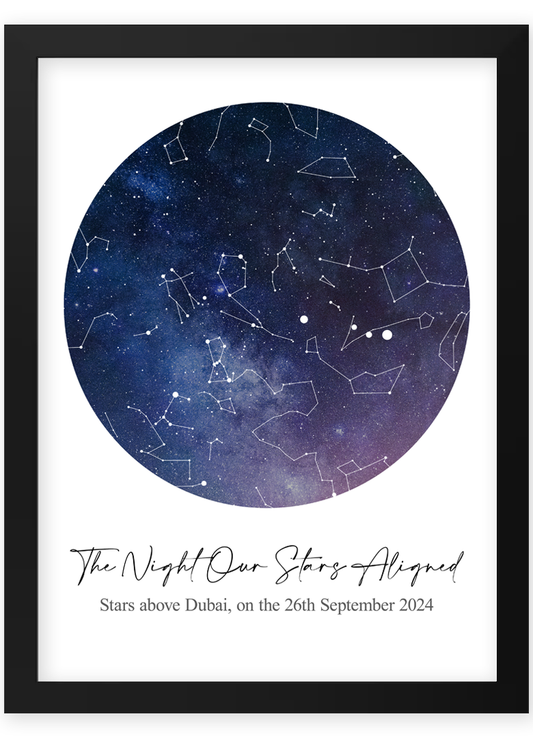 custom star map dubai abu dhabi uae
