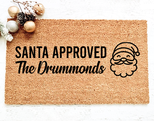 Santa approved christmas custom doormat