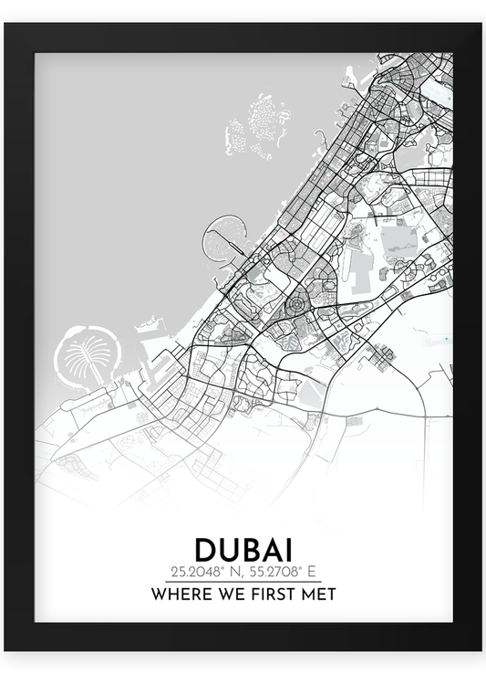custom personalised street city location map custom location sign framed print birthday leaving gift dubai uae abu dhabi distance sign birthday anniversary present abu dhabi street