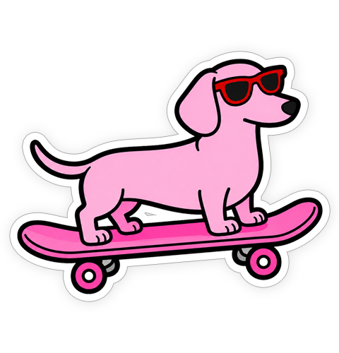 Sticker - Pink Dog