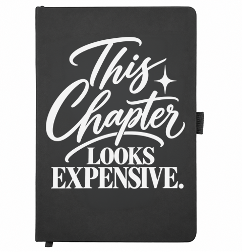 This Chapter Looks Expensive black birthday notebook