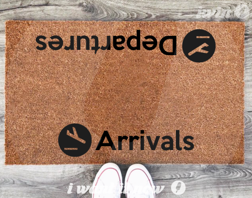 Arrivals & Departures travel airport doormat idea gift