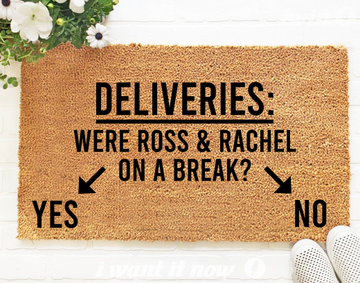 ROSS AND RACHEL friends funny doormat design gift new home dubai abu dhabi