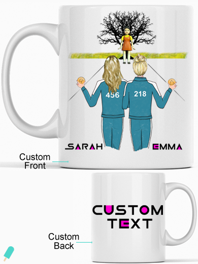 custom personalised best friend mug dubai abu dhabi uae squid games netflix tv Galentine's Gifts