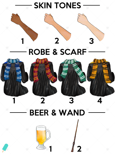 Custom Wizard 4 Person Print, 30x40 cm