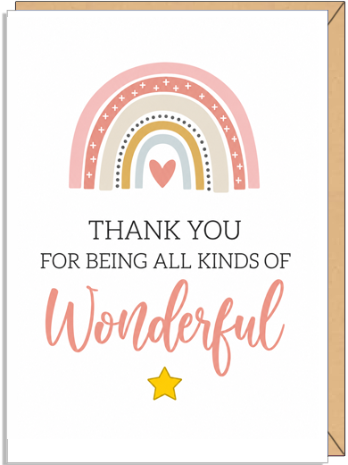 All Kinds of Wonderful teacher greeting card