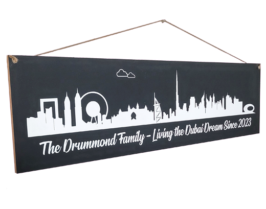 Custom dubai skyline sign add your own message