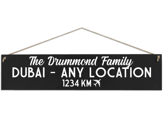 custom location family name wooden sign dubai abu dhabi uae gifts