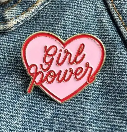 girl power enamel pin