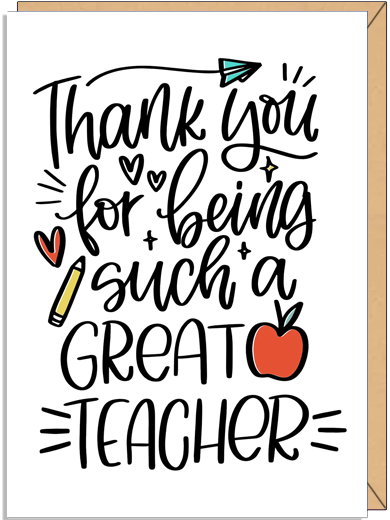 Thank You for Being Such a Great Teacher greeting card