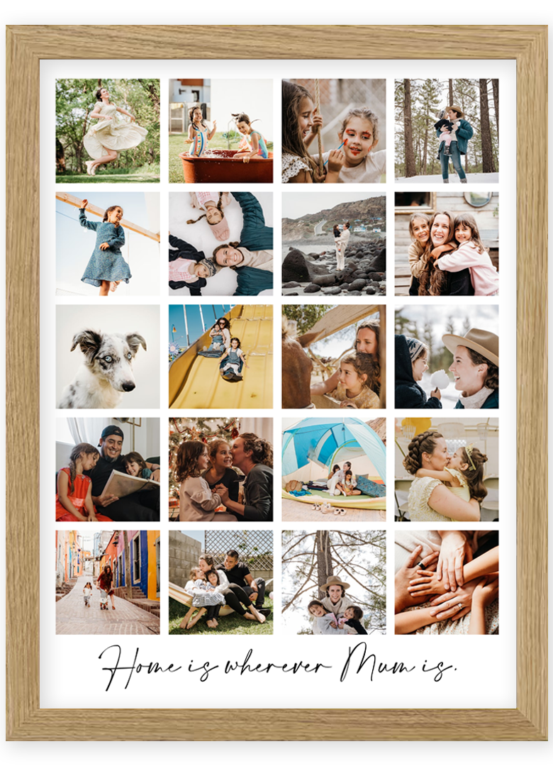 Personalised Mother’s Day Photo Collage – Custom 20-Photo Print Gift for Mum