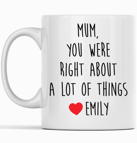 Mother's Day mug with 'Mum' design – perfect gift for moms.