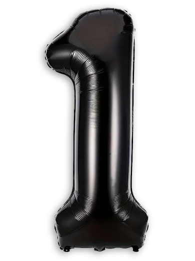 Number 1 Balloon Black Colour