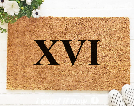 Custom Roman Numerals Doormat