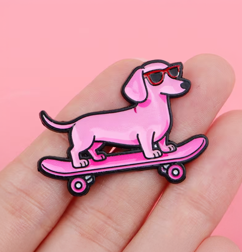 Enamel Pin - Skate dog