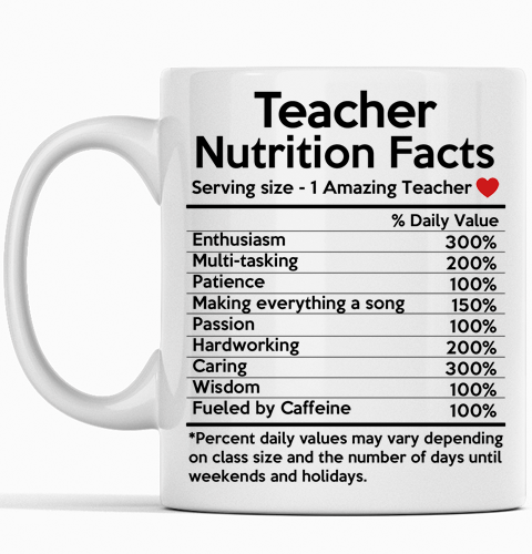 Teacher Nutrition Facts mug