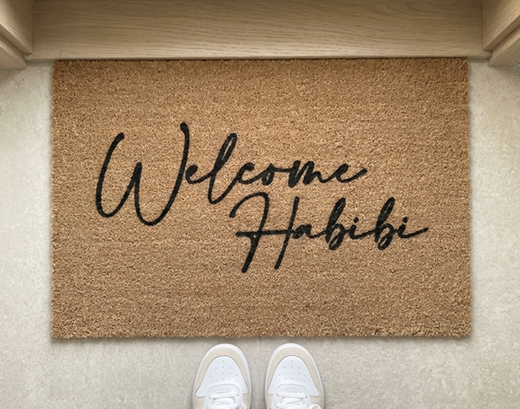 welcome habibi doormat dubai abu dhabi