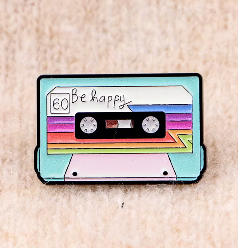 Enamel Pin - Be Happy Cassette