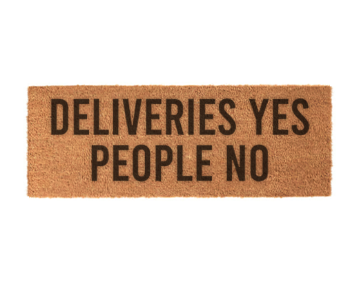 Deliveries Yes People No Tiny Doormat 15x40cm