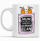 White mug with 'Mum' design, perfect for Mother's Day gift.