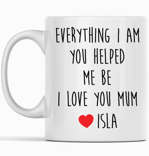 White mug with 'Mum' design, perfect for Mother's Day gift.