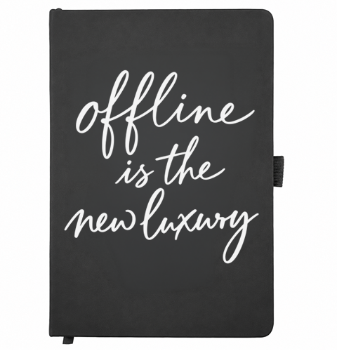 Offline Is the New Luxury black A5 notebook