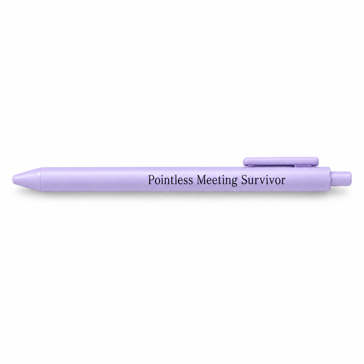 Lavender pen printed Pointless Meeting Survivor