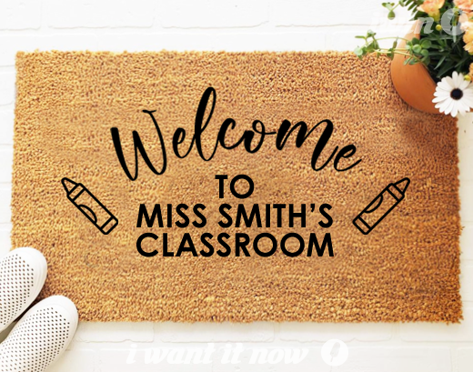 custom teacher gift class room doormat rug design