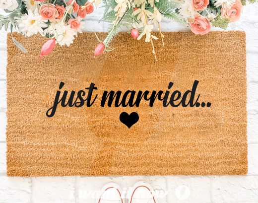 just married family doormat new home gift idea wedding
