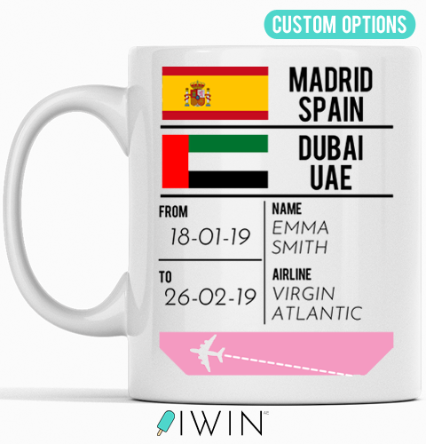 dubai abu dhabi mug cup fun personalised custom gifts for him for her cabin crew airport pilot travel