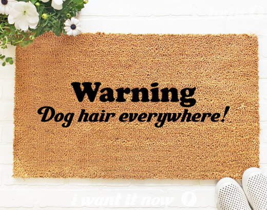 Warning Dog Hair Doormat