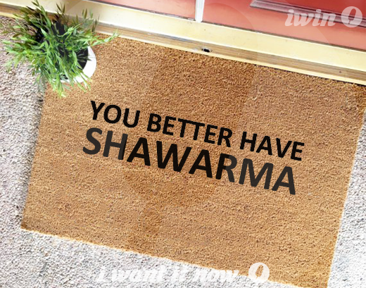 shawarma door mat welcome