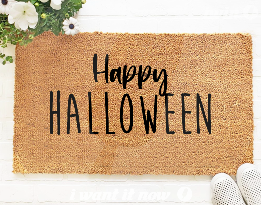 happy halloween  haunted houses pumpkin  decorations  pumpkin carving  scary decor doormat rug